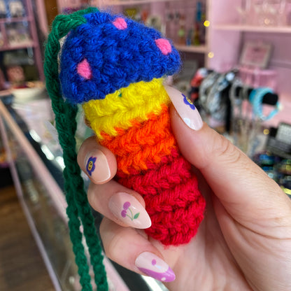 Crochet Mushroom Necklace