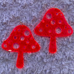 Neon Mushroom Earrings