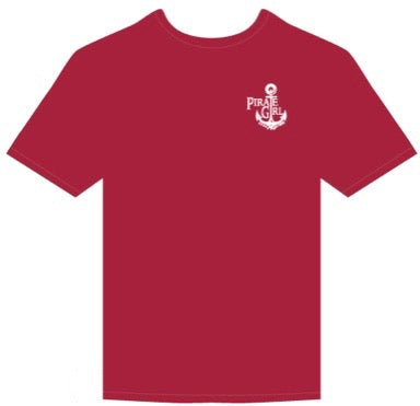Red and White Pirate Girl Logo T-shirt