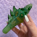 Green Seashell Glass Pipe