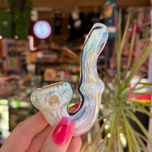 Color Swirl Dichro Glass Sherlock Pipe