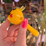 Yellow Lightening Dude Glass Pipe