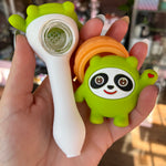 Silicone Panda Pipe and Container Set