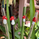Mushroom Glass Drink Straw