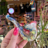 Color Swirl Dichro Glass Sherlock Pipe