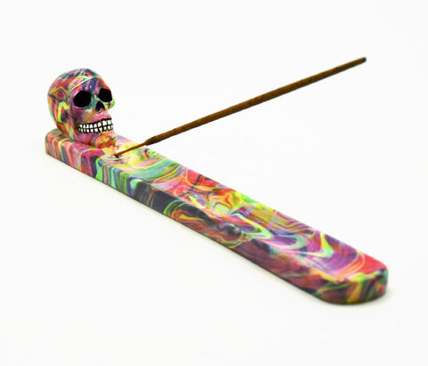 Rainbow Skull Incense Burner