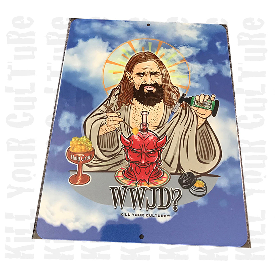 WWJD Tin Sign